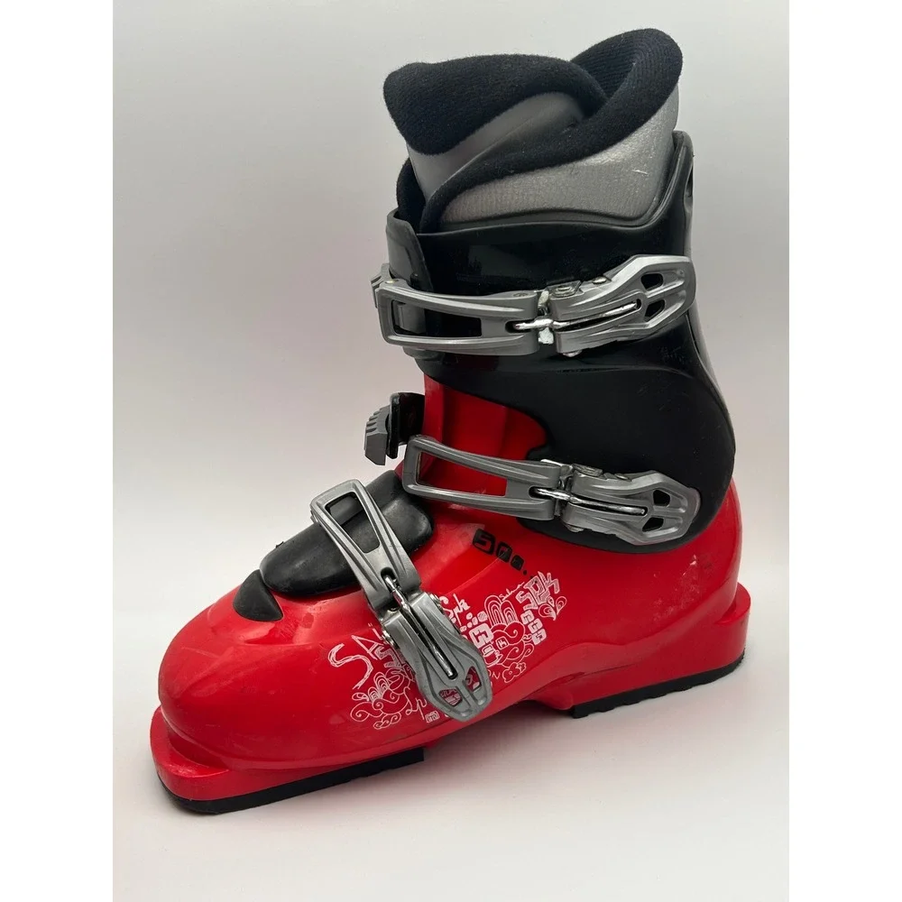 Salomon Kaid T3 Ski Boots Red Black Womens 5.5 Youth 23 Mondo 276mm
